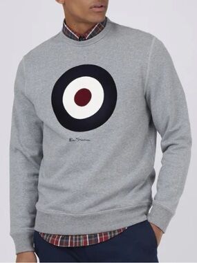 Ben Sherman Mod Logo French Terry Gray Crewneck Sweatshirt